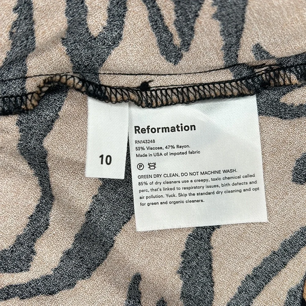Reformation Dallas Bustier Top in Rajah Animal Print New Size 10